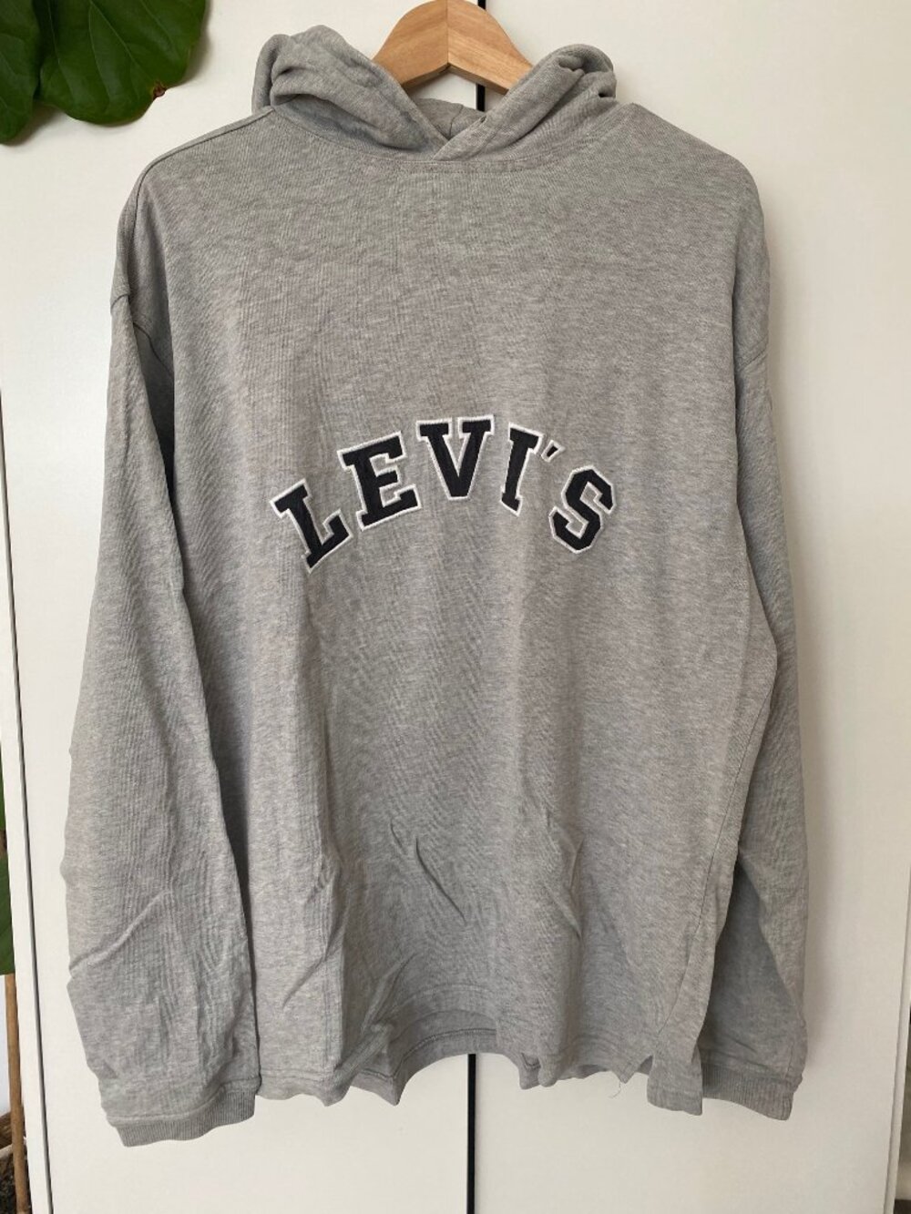 Vintage Levis Grey Hoodie Long Sleeves Size Medium
